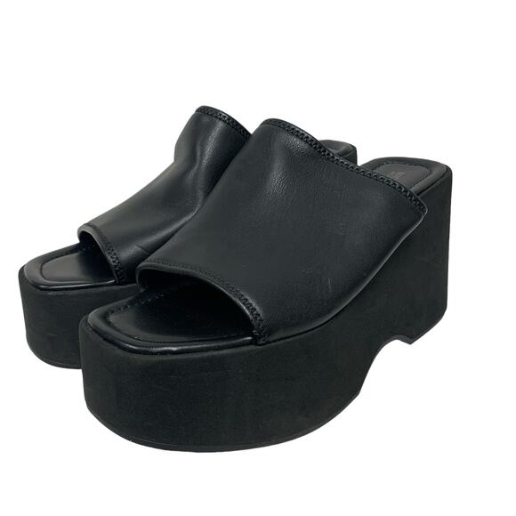 Michael Kors Womens Size 9 Dabney Black Platform Slide Sandals - Picture 1 of 8